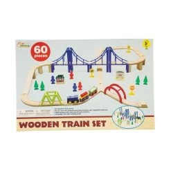 Circuit De Train En Bois 60 Piéces
