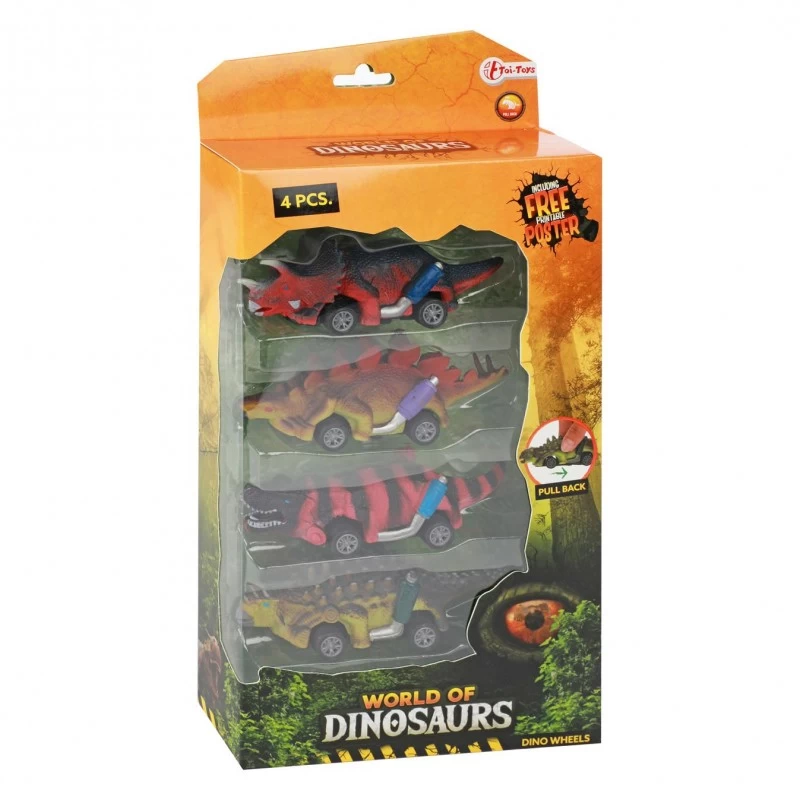 Coffret 4 Voitures Dinosaures 1 Coffret 4 Voitures Dinosaures