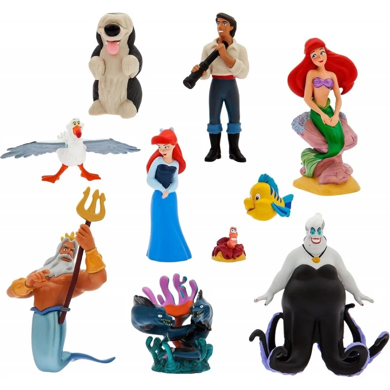 Coffret De 10 Figurines ,Ariel En Sirène, Éric, Triton, Flotsam Et Jetsam, Eurêka, Sébastien, Polochon, Max Et Ursula 1 Coffret De 10 Figurines ,Ariel En Sirène, Éric, Triton, Flotsam Et Jetsam, Eurêka, Sébastien, Polochon, Max Et Ursula