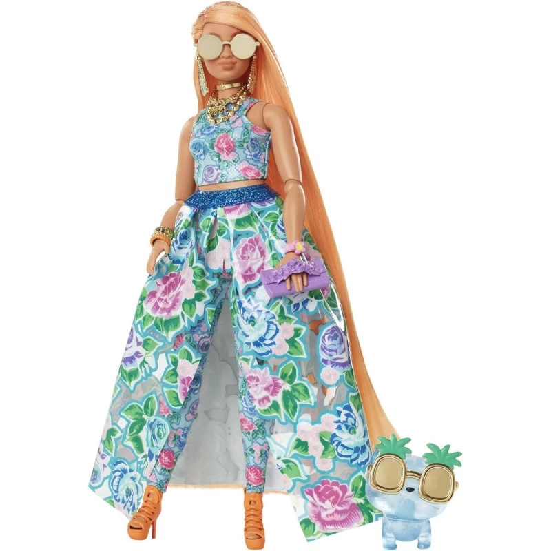 Coffret Poupée Barbie Extra Avec Tenue Deux Pièces à Fleurs 2 Coffret Poupée Barbie Extra Avec Tenue Deux Pièces à Fleurs – Image 2