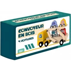 Convoyeur De 4 Voitures En Bois