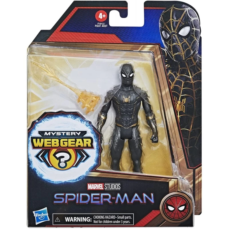 Figurine Spider-Man Noir Et Or De 15 Cm Avec 1 Armure Mystery Web Gear 1 Figurine Spider-Man Noir Et Or De 15 Cm Avec 1 Armure Mystery Web Gear