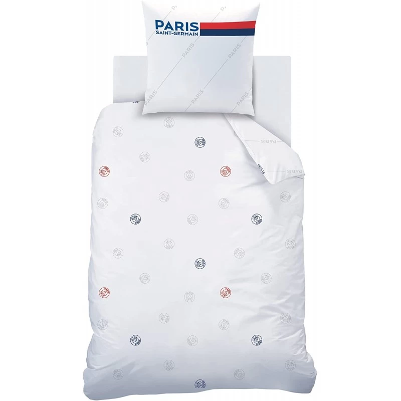 Housse De Couette Paris Saint Germain Blanche 2 Housse De Couette Paris Saint Germain Blanche – Image 2