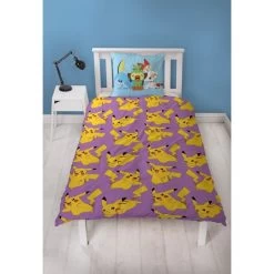 Housse De Couette Pokémon Pikachu Jaune Réversible -EspaceKids Promos Boutique housse de couette pokemon face 2990 eur pikachu le pokemon le plus emblematique temmene dans une aventure au pays des reves alor 2