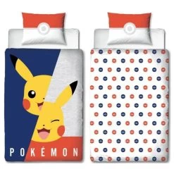 Housse De Couette Pokémon Réversible Pikachu Face