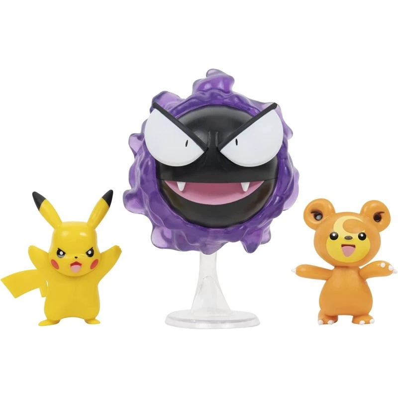 Pokemon Coffret De 3 Figurines Battle Pikachu,teddiursa,fantominus 2 Pokemon Coffret De 3 Figurines Battle Pikachu,teddiursa,fantominus – Image 2