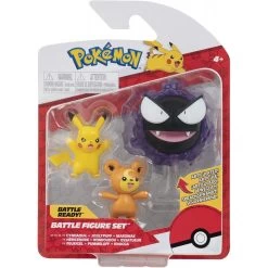 Pokemon Coffret De 3 Figurines Battle Pikachu,teddiursa,fantominus