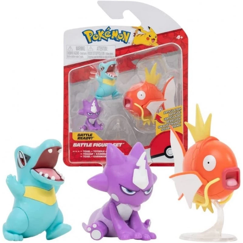 Pokemon Coffret De 3 Figurines Battle Toxizap,kaminus Et Magicarpe 1 Pokemon Coffret De 3 Figurines Battle Toxizap,kaminus Et Magicarpe