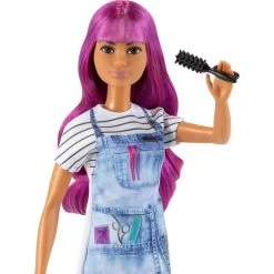Poupée Barbie Coiffeuse Aux Cheveux Violets -EspaceKids Promos Boutique poupee barbie robe rose papillon 4
