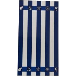 Serviette De Plage Rayé Bleu Et Blanc