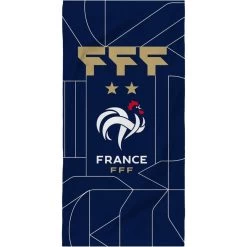 FFF Drap De Bain Fédération Française De Foot Construction 75x150 Cm