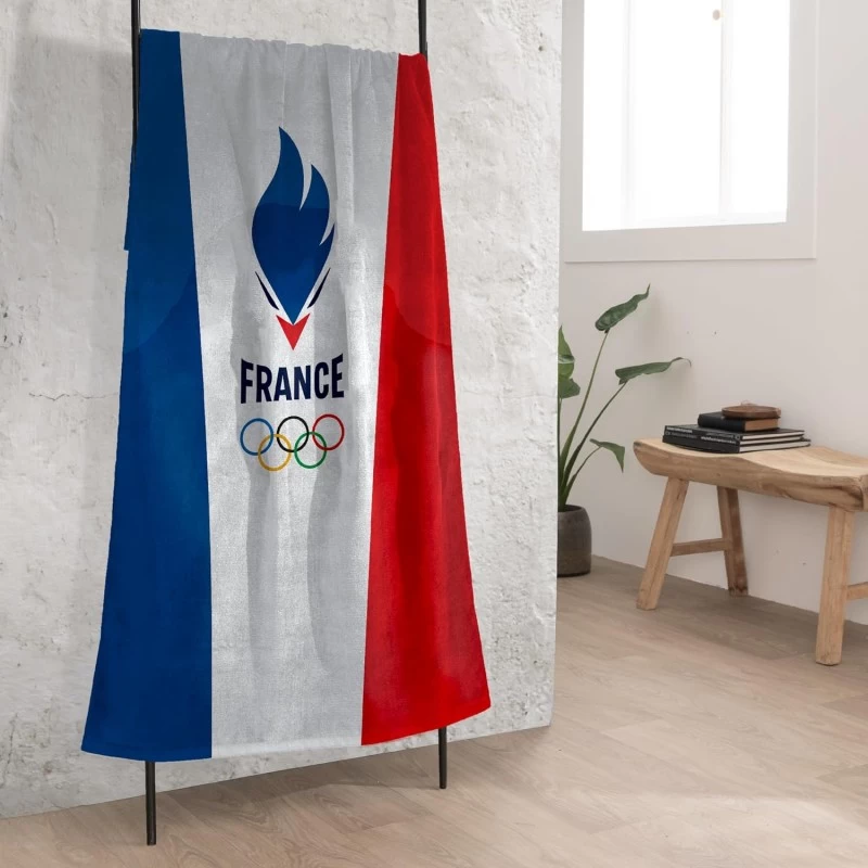 Serviette De Plage Jeux Olympique 2024 Equipe De France 2 Serviette De Plage Jeux Olympique 2024 Equipe De France – Image 2