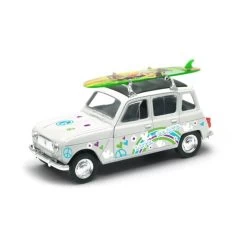 Voiture Miniature 4L Blanche Avec Surf1/40