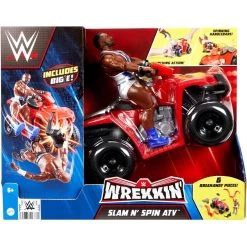 WWE, Coffret Dérapage Véhicule Tout-Terrain Wrekkin Et 1 Figurine Articulée De Catch Big E
